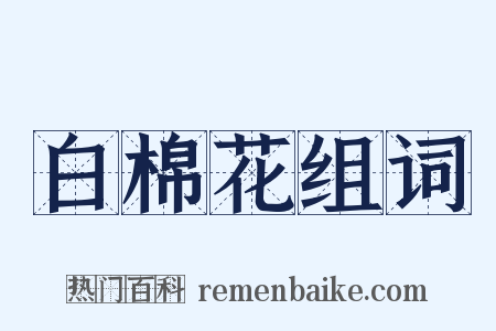白棉花组词是什么意思的图片